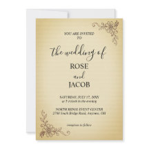 Invitación a la boda floral vintage