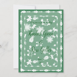 Invitación a la boda floral vintage