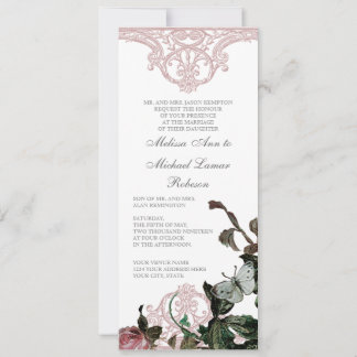 Invitación a la boda floral - Vintage Rosa de Trel