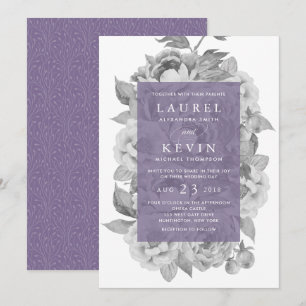 Invitación a la boda floral vintage   Violeta