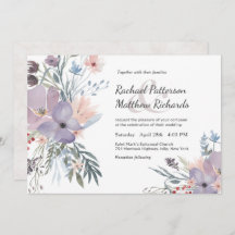 Invitación a la boda floral Violet Meadow Watercol