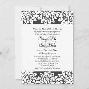 Invitación a la boda floral y moderna