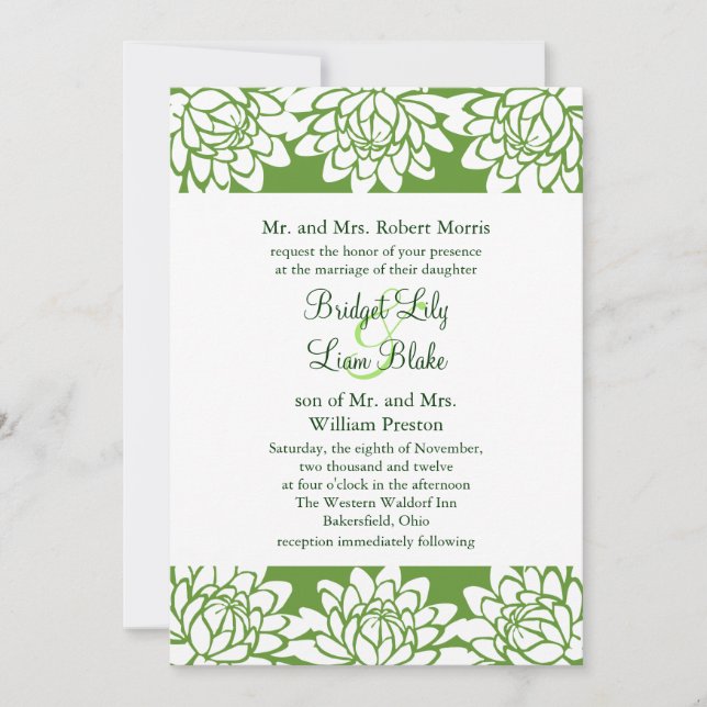 Invitación a la boda floral y moderna (Anverso)