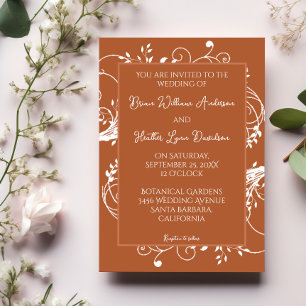 Invitación a la boda floreciente de Naranjas quema