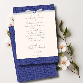 Invitación a la boda florentina azul real