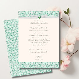 Invitación a la boda florentina Mint Green