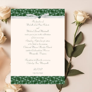 Invitación a la boda florentina verde esmeralda