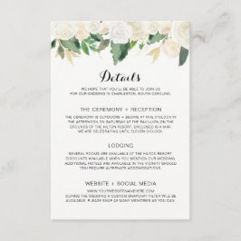Invitación a la boda Flores blancas - Tarjeta de d