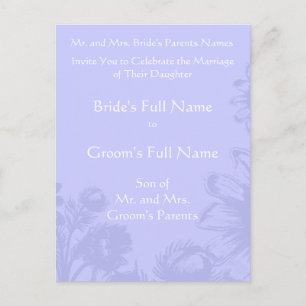 Invitación a la boda-Flores de época perwinkle azu