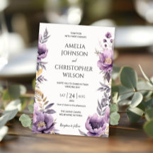 Invitación a la boda flores de lila elegantesInvit