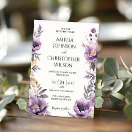 Invitación a la boda flores de lila elegantesInvit