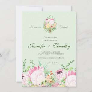 Invitación a la boda Flores de protea botánica
