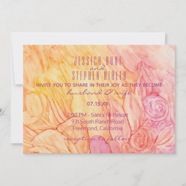 Invitación a la boda Flores frescas (Anverso)