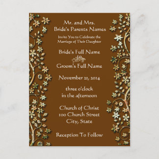 Invitación a la boda-Flores y nalgas marrones