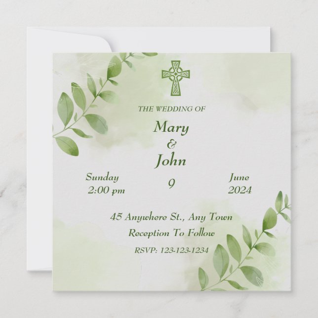 Invitación a la boda florida (Anverso)
