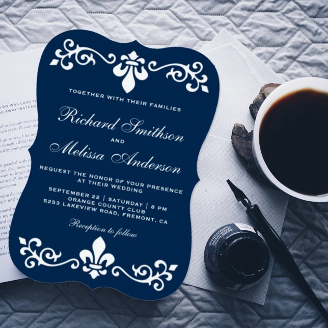Invitación a la Boda Flourish De Lis (Subido por el creador)