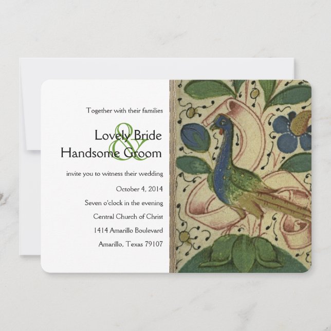 Invitación a la boda folclórica medieval (Anverso)