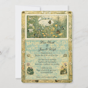 Invitación a la boda forestal de libros de cuentos