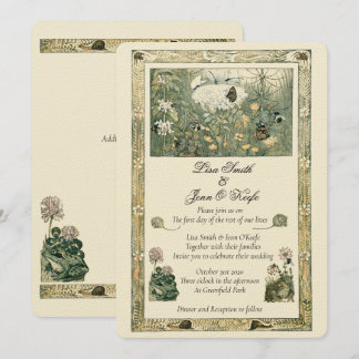 Invitación a la boda forestal de libros de cuentos