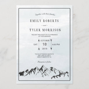 Invitación a la boda forestal de Mountain Woodland