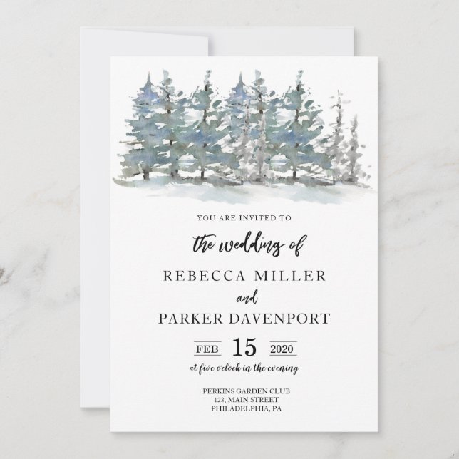 Invitación a la boda forestal de Woodland (Anverso)
