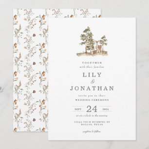 Invitación a la boda forestal de Woodland