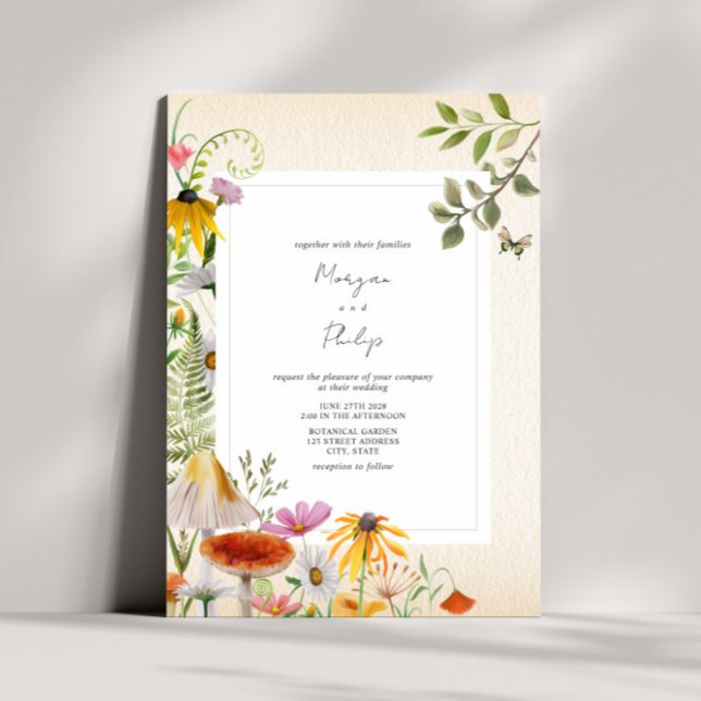 Invitación a la boda forestal elegante en Woodland (Subido por el creador)