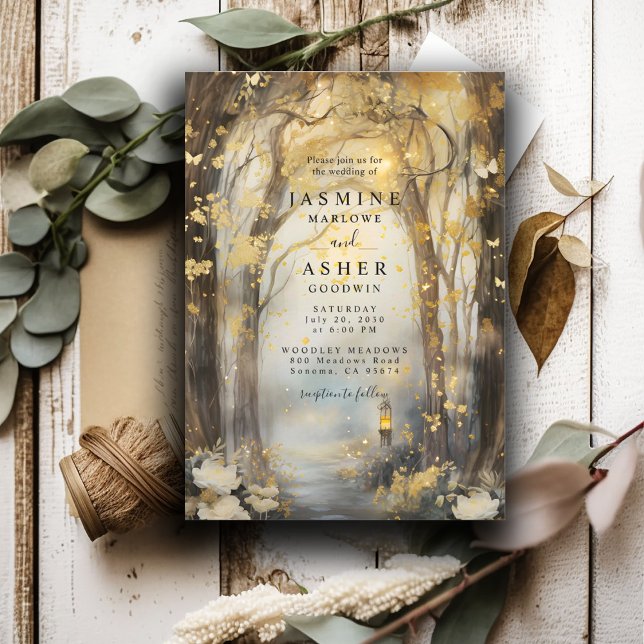 Invitación a la boda forestal encantada de Misty (Subido por el creador)