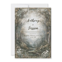 Invitación a la boda forestal encantada de Misty