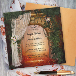 Invitación a la boda forestal encantada y mágica