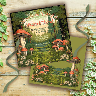 Invitación a la boda forestal Toadstool