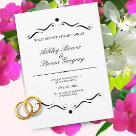 Invitación a la boda formal blanca