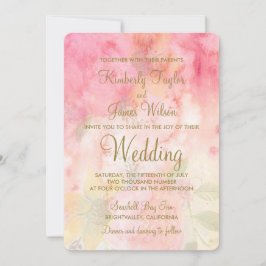 Invitación a la boda formal color de agua floral r