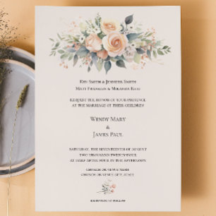 Invitación a la boda formal con brote de enganche 