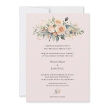 Invitación a la boda formal con brote de enganche 