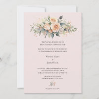 Invitación a la boda formal con brote de enganche 