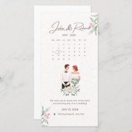 Invitación a la boda formal con flores de color be