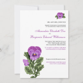 Invitación a la boda formal con flores de primaver