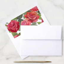 Invitación a la boda formal con flores rojas