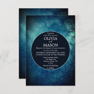 Invitación a la boda formal de Blue Starry Night