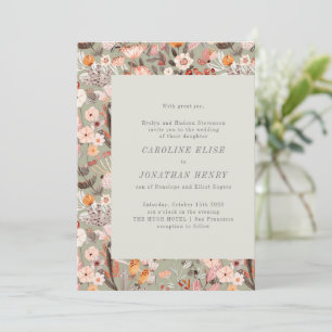 Invitación a la boda formal de Boho floral de sabi