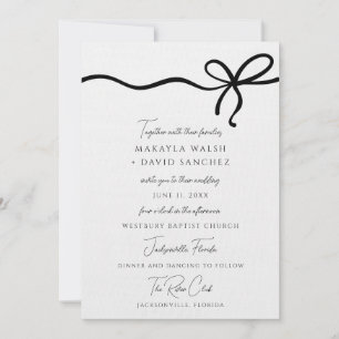Invitación a la boda formal de Coquette Bow