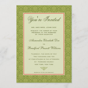 Invitación a la boda formal de Damasco elegante ::