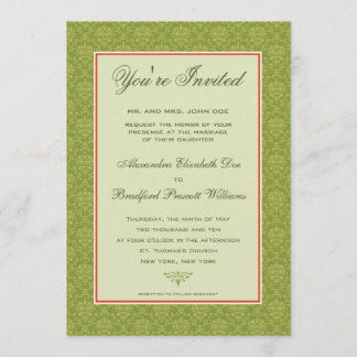Invitación a la boda formal de Damasco elegante ::