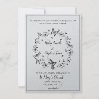 Invitación a la boda formal de la floral naturalez