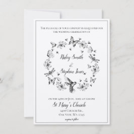 Invitación a la boda formal de la floral naturalez