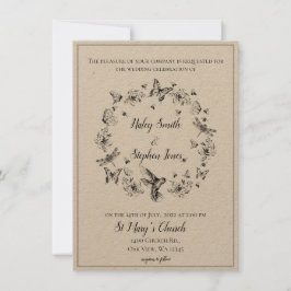 Invitación a la boda formal de la floral naturalez