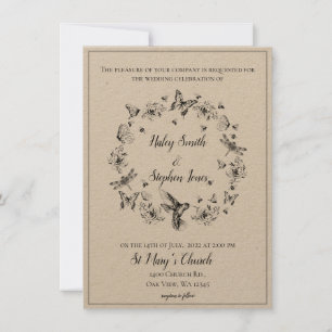 Invitación a la boda formal de la floral naturalez