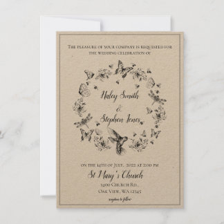 Invitación a la boda formal de la floral naturalez