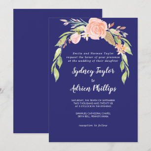 Invitación a la boda formal de la marina de primav
